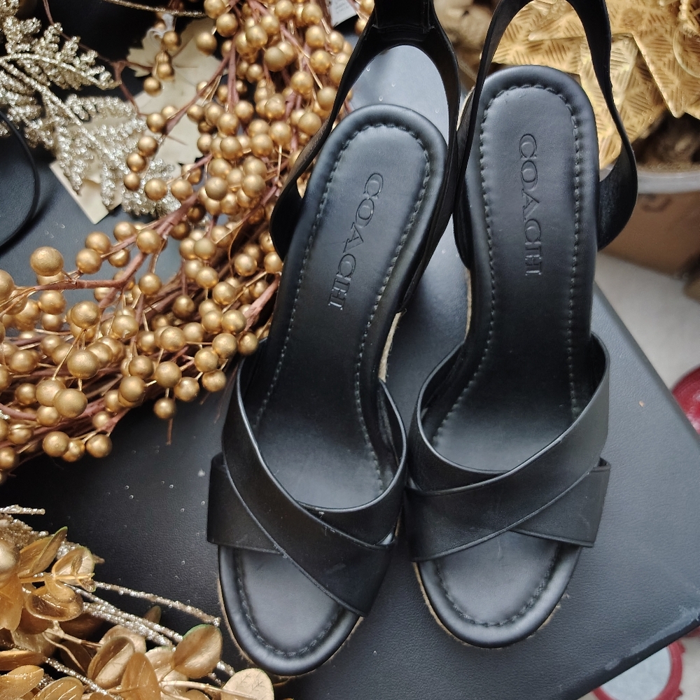 Coach Kaelyn Leather Wedge Sandals | Platform Heel | Women’s 7.5
